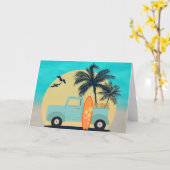 Carte Surf Retro (Fleur jaune)