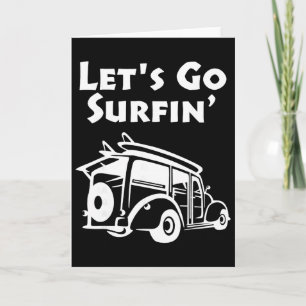 Carte Surf vintage planche de surf océan Pacifique Wagon