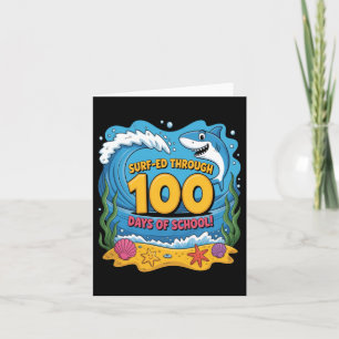 Carte Surfé à travers 100 jours d'école drôle de requin