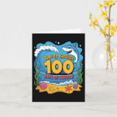 Carte Surfé à travers 100 jours d'école drôle de requin (Fleur jaune)