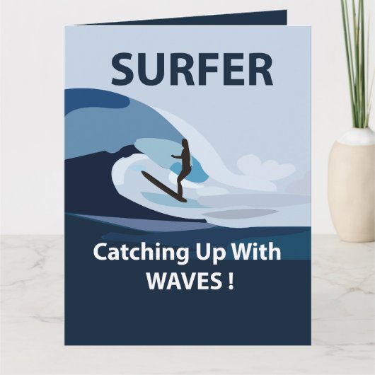 Carte Surfer Beach Surfing Salutation (Devant)