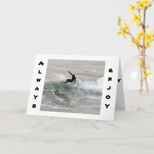 CARTE SURFER DIT PROFITER DE LA MARCHE, SURTOUT À L'ANNI (Fleur jaune)