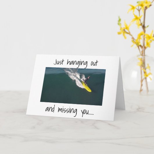 CARTE **SURFER** ENVOIE LE COOL ***MESSAGE D'ANNIVERSAIR (Fleur jaune)