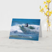 Carte Surfer Joyeux anniversaire Nephew (Fleur jaune)