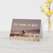 Carte Surfer Pas De Vagues Pas De Glory Motivational Des (Fleur jaune)