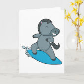 Carte Surfeur à cheval Sports nautiques (Fleur jaune)