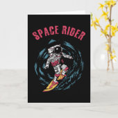 Carte Surfeur Astronaute Cavalier de l'Espace (Fleur jaune)