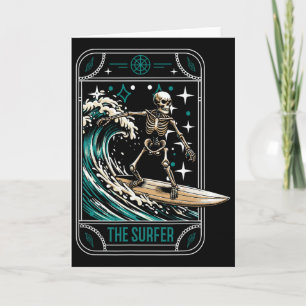 Carte Surfeur planche de surf - Vagues Squelette Tarot C