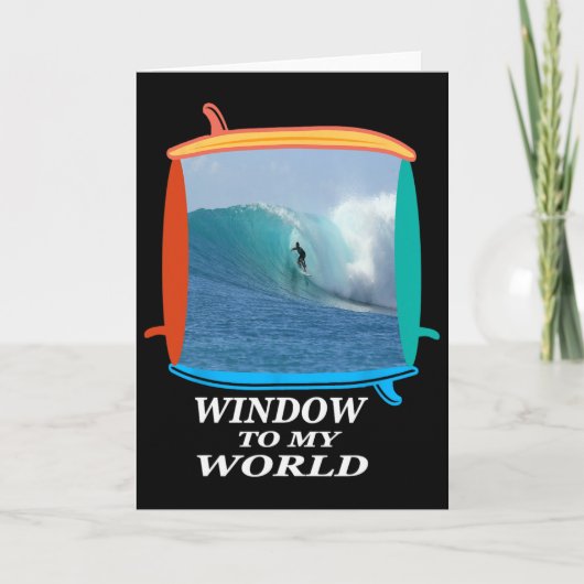 Carte Surfeur, Surf, Vagues, Océan, Fenêtre de planches (Devant)