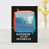 Carte Surfeur, Surf, Vagues, Océan, Fenêtre de planches (Fleur jaune)