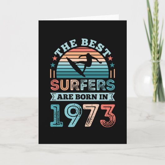 Carte Surfeurs né 1973 50e anniversaire surfing Cadeau (Devant)