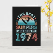 Carte Surfeurs né 1974 50e anniversaire surfing Cadeau (Fleur jaune)