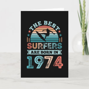 Carte Surfeurs né 1974 50e anniversaire surfing Cadeau
