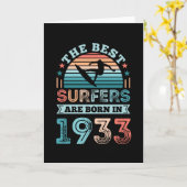 Carte Surfeurs nés 1933 90e anniversaire surf cadeau (Fleur jaune)