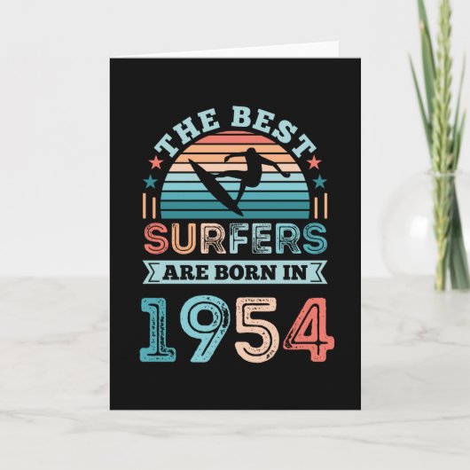 Carte Surfeurs nés 1954 70e anniversaire surf cadeau (Devant)
