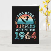 Carte Surfeurs nés 1964 60e anniversaire surfing Cadeau (Fleur jaune)