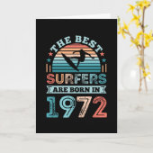 Carte Surfeurs nés 1972 50e anniversaire surfing Cadeau (Fleur jaune)