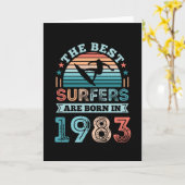 Carte Surfeurs nés 1983 40e anniversaire surfing Cadeau (Fleur jaune)