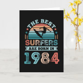 Carte Surfeurs nés 1984 40e anniversaire surfing Cadeau (Fleur jaune)