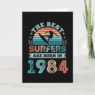 Carte Surfeurs nés 1984 40e anniversaire surfing Cadeau
