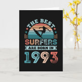 Carte Surfeurs nés 1993 30e anniversaire surf cadeau (Fleur jaune)
