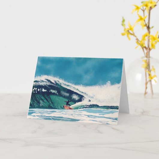 Carte Surfing California Surfer Greeting Card Art (Fleur jaune)