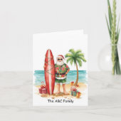 Carte Surfing Christmas in July with SANTA CLAUS (Devant)