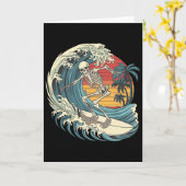 Carte Surfing de squelette  (Fleur jaune)