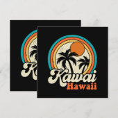 Carte Surfing Kawaii Hawaï (Devant / Derrière)
