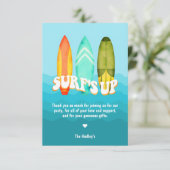 Carte Surfs Up Surboard Anniversaire Merci (Debout devant)