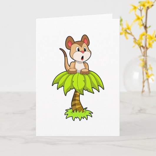 Carte Suricate avec arbre (Fleur jaune)
