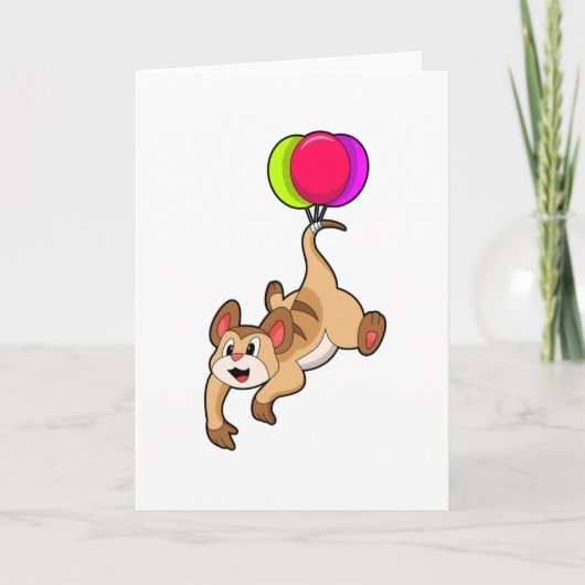 Carte Suricate avec ballon (Devant)