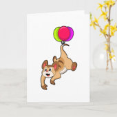 Carte Suricate avec ballon (Fleur jaune)