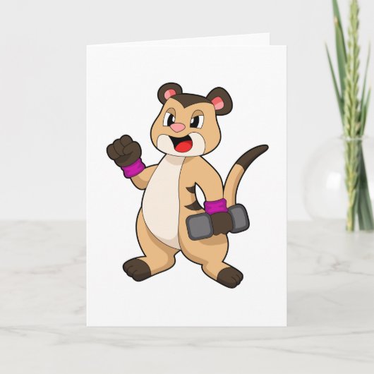 Carte Suricate avec haltère (Devant)