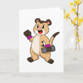 Carte Suricate avec haltère (Fleur jaune)