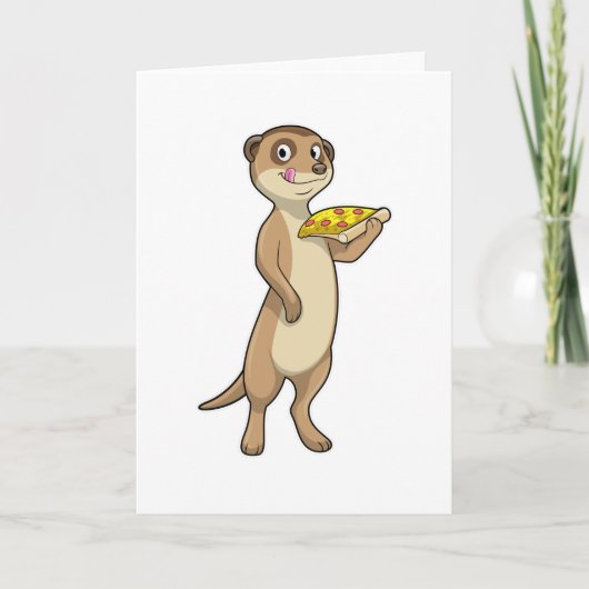 Carte Suricate avec Pizza (Devant)