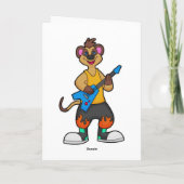 Carte Suricate en musicien avec guitare (Dos)
