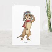 Carte Suricate en pilote avec chapeau de pilote (Dos)