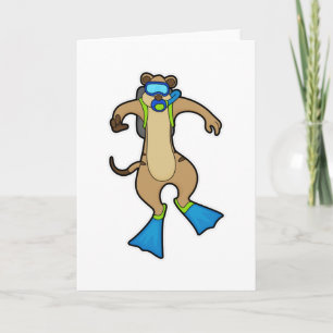 Carte Suricate en plongée avec lunettes de natation