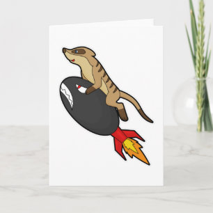 Carte Suricate en vol avec fusée