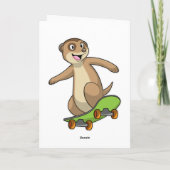 Carte Suricate skater avec planche à roulettes (Dos)