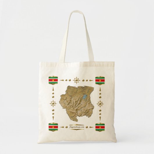Carte Suriname + sac drapeaux (Devant)