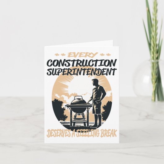 Carte Surintendant De La Construction Funny Bbq Chef Ou (Devant)