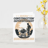 Carte Surintendant De La Construction Funny Bbq Chef Ou (Fleur jaune)