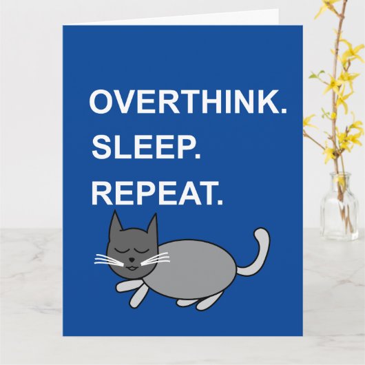 Carte Surpenser Sleep Répéter Sleeping Cat Salutation (Fleur jaune)