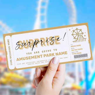 Carte Surprise Amusement Park Theme Park Billet cadeau