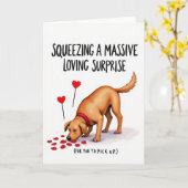 Carte Surprise Chien Affectueux (Fleur jaune)