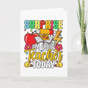 Carte Surprise Je Suis Votre Professeur Aujourd'hui Drôl