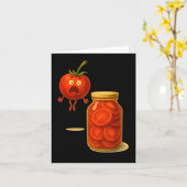 Carte Surprise Tomate Drôle Un Pot De Tomates Tranchées  (Fleur jaune)