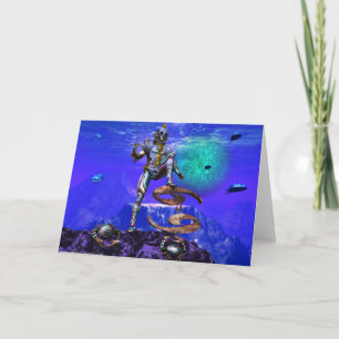 Carte SURREALISTE SOUS-MARIN / Signe du zodiaque Cancer